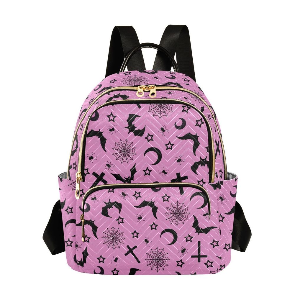 Mini Backpack Bats Crosses Stars Gothic Fashion Backpack Purse for🫱